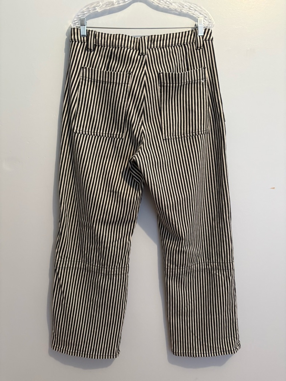 Mica Denim Size 31 Straight Leg Striped Breck Black Gray Jeans Super High Rise - Picture 10 of 16